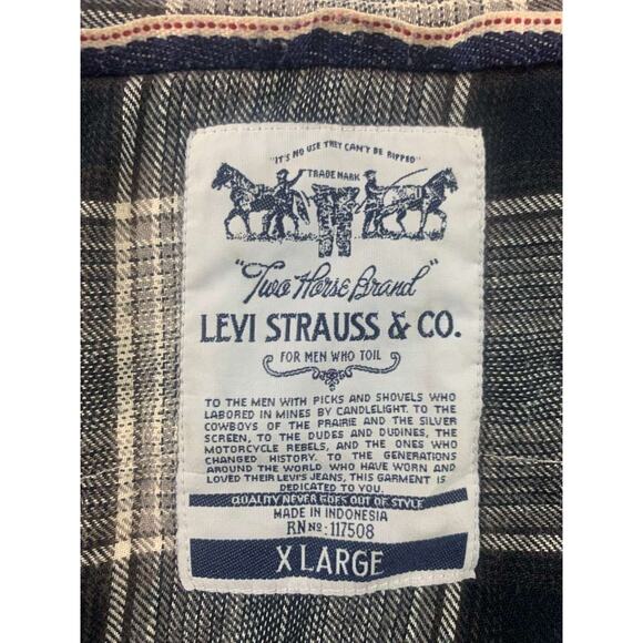 Levi's Men's XL Gray Pearl Check Western Shirt with Snap Buttons Country Cowboy - Picture 3 of 10
